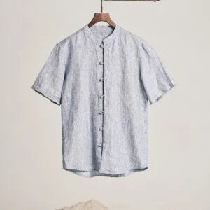 DRIFTSLAY-MANDARIN COLLAR T-SHIRT